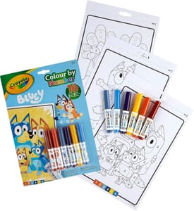 CRAYOLA Bluey Colour by Numbers - 16 Colouring Pages + 6 Markers (£2.37/£2.12)