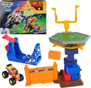 Monster Jam Smash & Bash Playset with 1:64 Truck