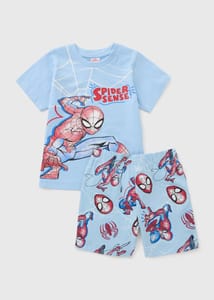 Marvel Spider-Man Boys Blue Short Pyjama Set