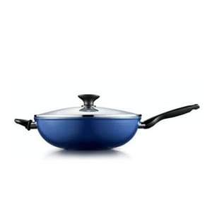 Blue Diamond 32 Cm Wok with Lid Ceramic Non-Stick Stir-Fry Pan