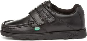 Kickers Fragma Boys Leather Black Easy-Fasten Shoes 13