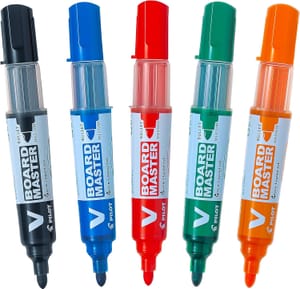 Pilot Begreen v Board Master Whiteboard Markers, 6mm, 5-Pack
