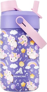 POWCAN Insulated Stainless Steel Water Bottle, 355 Ml, Unicorn Jam