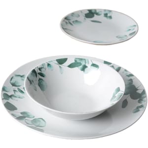 Eucalyptus White 12 Piece Dinner Set
