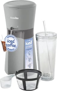 Breville Iced Coffee Maker, Single Serve Cup & Straw, Grey