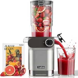 Anybear Cold Press Juicer 200W Slow 4.3-Inch Feed Chute