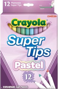 Crayola Pastel SuperTips Washable Markers, 12 Colours