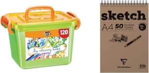 BIC Kids 120-Colour Pencils and Felt Pens Set with Box