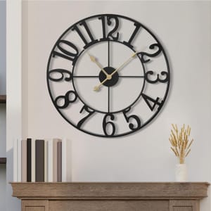 Maxstar 50cm round Wall Clock, Battery-Operated, Silent, Analog,