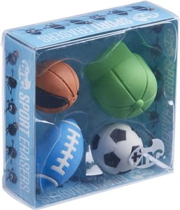 3 for 2 - SPOERCOL Tinc 4 Novelty Sports Eraser Pack (£4.42 max S&S for 3)