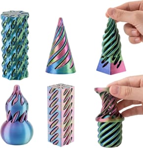 6-Pack 3D-Printed Spiral Cone Fidget Toys for Anxiety Relief