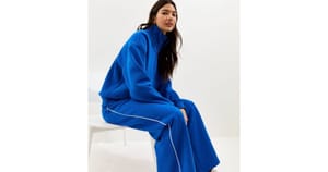 Women's New Look Bright Blue Side Piping Wide Leg Joggers