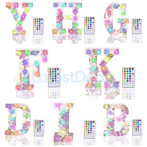 HIYAA Colour Changing LED Letter Light + Remote (Various Options and Prices)