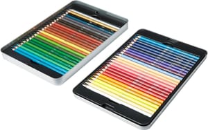 Amazon Basics Coloured Pencils in Tin Box, 48 Pack