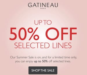 Save up to 50% in the Gatineau Sale. Ends at Midnight