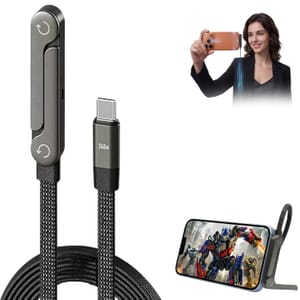 CHAKOOS 2-in-1 Invisible Stand 5ft Multi-Angle USB-C Charger Cable, 240W