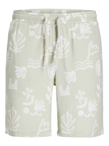 Jack & Jones Men's Crinkle AOP Jogger Short, Celadon