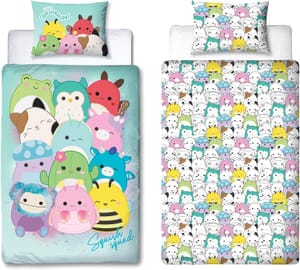 Squishmallows Licensed Flash Duvet Cover Set, Reversible, Pillowcase, Polycotton
