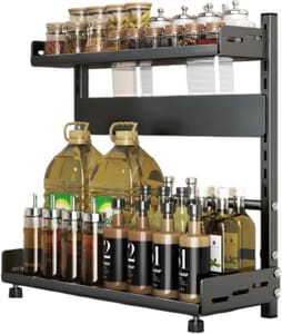 TRAYINDALY 2-Tier Free-Standing Expandable Spice Rack, Space-Saving