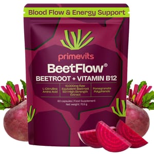 Primevits Beetroot & B12 Capsules L-Citrulline 60 Veg Caps - £10.19 S&S Voucher