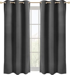Grey 42x63 Utopia Home Blackout Curtains with Grommet, Thermal Insulated