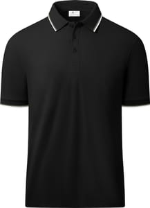 ZITY Men's Polo Shirt, Short Sleeve, Breathable, Black XL
