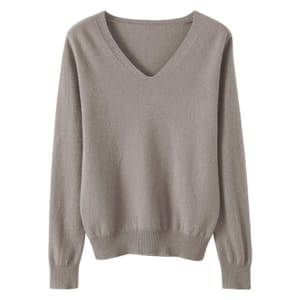 YGERGWE Grey Knit Jumper for Women, Long Sleeve Casual Sweater
