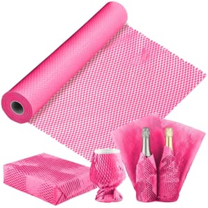 Eco-Friendly Paper Bubble Wrap Cushioning Roll, Pink, 30cm X 30m