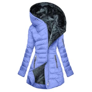 Aiixnze Womens Quilted down Longline Parka, Waterproof, Fur Hood