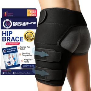 Dr. Arthritis Hip Support Brace, Left, Black, S/M, Handbook