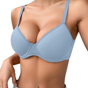 Underwired Push-up Balconette Bra, Light Blue, 36D