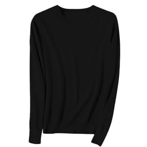 YGERGWE Ladies Knitted Crew Neck Sweater Black