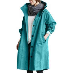 Duaicnvow Women Hooded Waterproof Rain Trench Coat