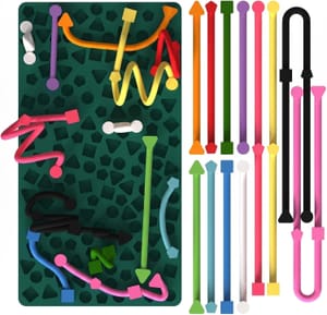CavspkArt Silicone Sensory Board with 12 Strings Fidget Toy