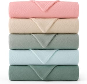 GSrenyu 5-Pack Baby Muslin Burp Cloths 23x22 Cm