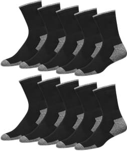 SOXCO 10 Pairs Mens Cotton Sports Crew Socks