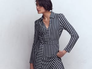Imogen Collared Jersey Dress French Navy and Ivory Stripe