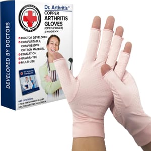 Dr.Arthritis Copper Compression Gloves for Women and Men (Pink, Large)