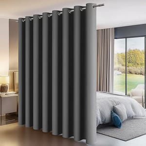 PANOVOUS Extra Wide Blackout Curtain for Divider, 120W X 96L