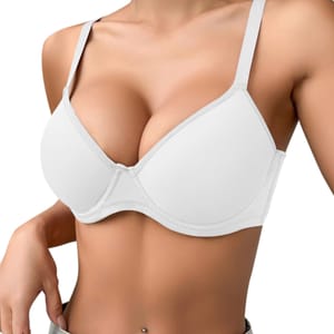 Underwired Push-up Bra, Balconette/Plunge, White, 38D