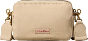 Calvin Klein Women's Crossbody Camera Bag with Webbing Strap, Beige