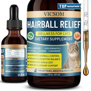 VICSOM Hairball Remedy for Cats Drops, 2 Fl Oz - £11.04 S&S Voucher