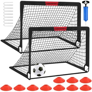 Kids Portable Garden Football Goals Set: 2x 4ft X 3ft
