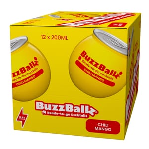 BuzzBallz Chili Mango Spicy Margarita, Ready-to-Drink, 12x200ml Party Pack