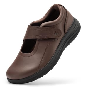 FitVille Women's Wide Mary Jane Shoes, Brown, UK 7.5, X-Wide