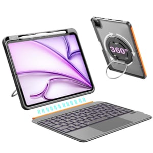 iPad Air 13-Inch Gray Keyboard Case with Trackpad and Backlit