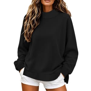 Loncvexy Women's Turtleneck Sweatshirt Pullover Long Sleeve