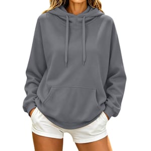 Plus Size Women's Oversized Hoodie with Pockets and Drawstring Hood