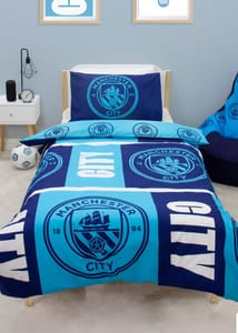 Single Manchester City FC Blue Flashy Duvet Cover