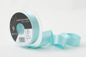 Berisfords Double-Face Poly Satin Ribbon, New Turq, 25mm